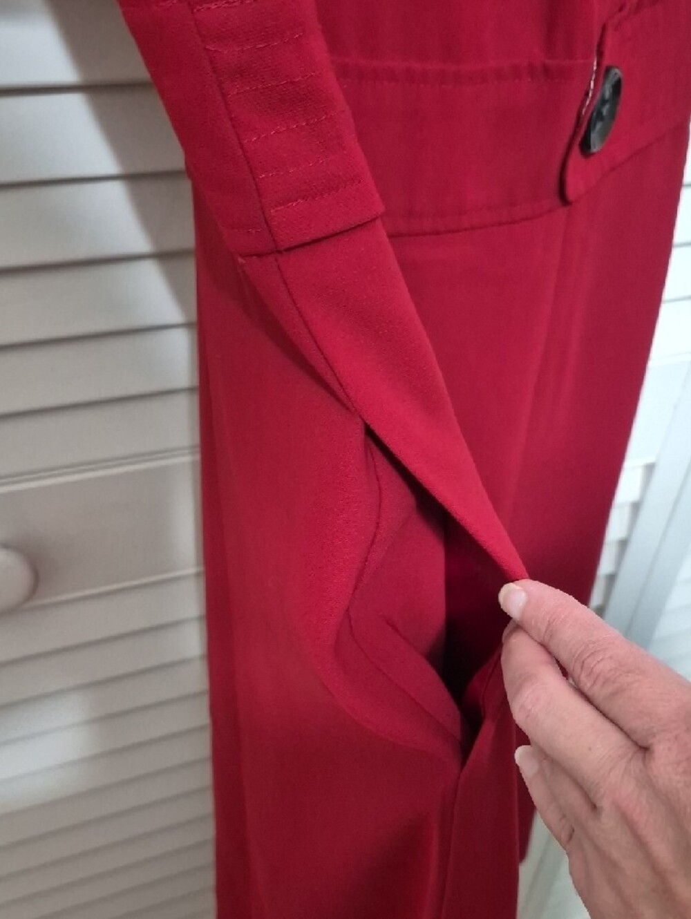 Ann Taylor Crimson Red Short-Sleeve Midi Dress - Picture 4 of 4